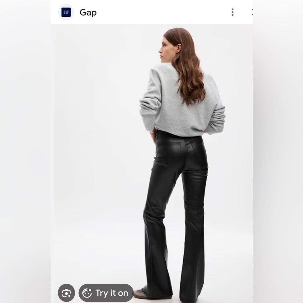 GAP 70s Vegan Leather High Rise Flare Pants